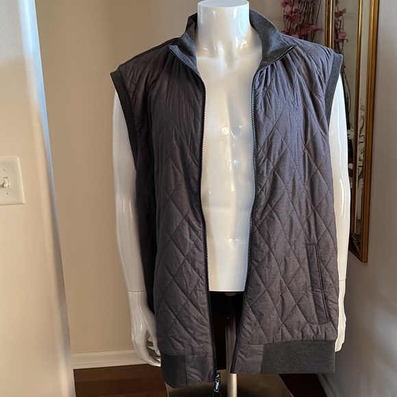 Polo Ralph Lauren REVERSIBLE Gray Heather Mock Neck Full Zip Vest - Picture 10 of 15